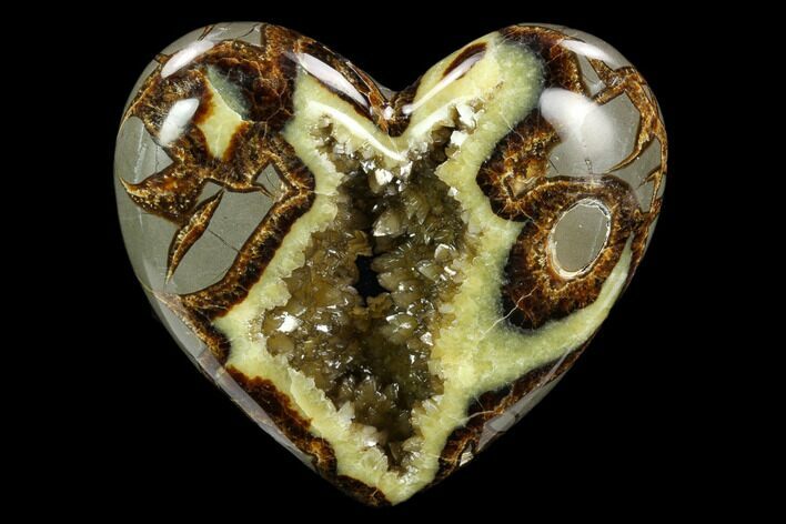 Polished Utah Septarian Heart - Beautiful Crystals #123855